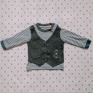 George - Kids 2 in 1 Top and button up Waistcoat